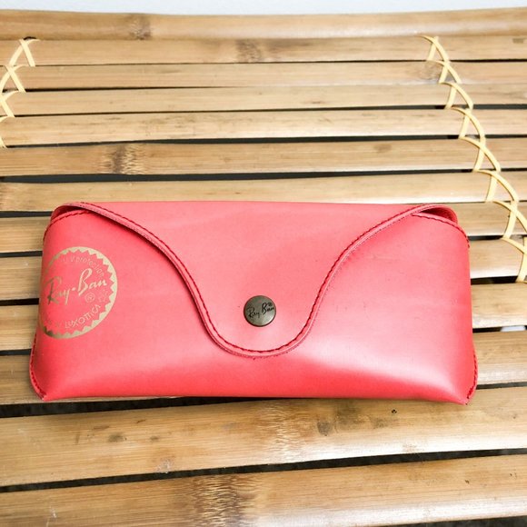 RayBan Accessories Ray Ban Red Faux Leather Snap Closure